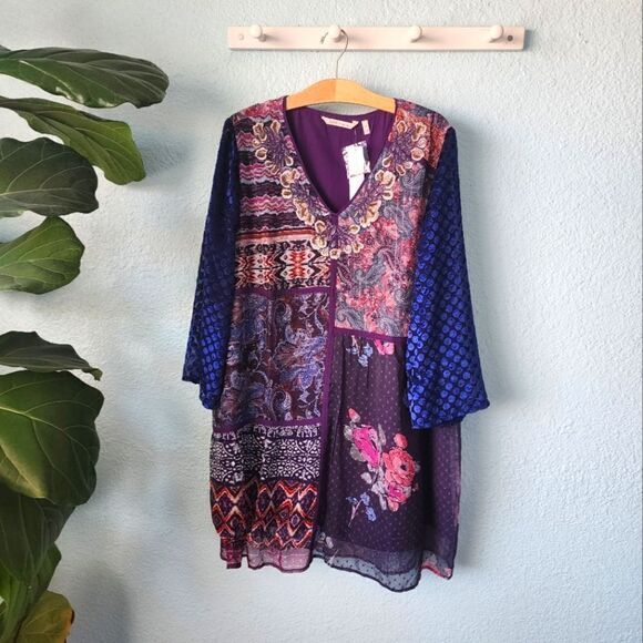 Soft surroundings bohemian peaseant cottagecore tunic - Picture 1 of 14